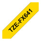 Tape BROTHER TZEFX641 18mm Svart på Gul