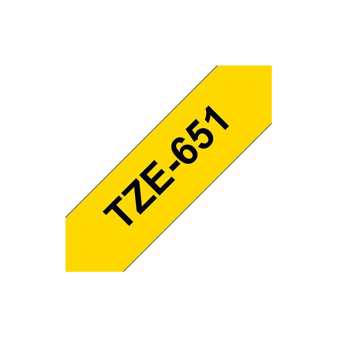 BildeTape BROTHER TZE651 24mm svart på gul