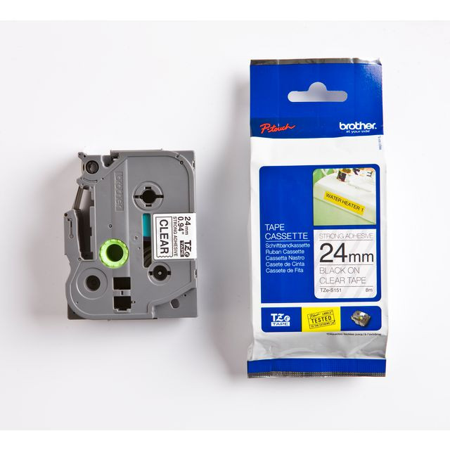 BildeTape BROTHER TZES151 24mm Svart på Klar