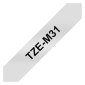 Tape BROTHER TZEM31 12mm Svart på Klar M