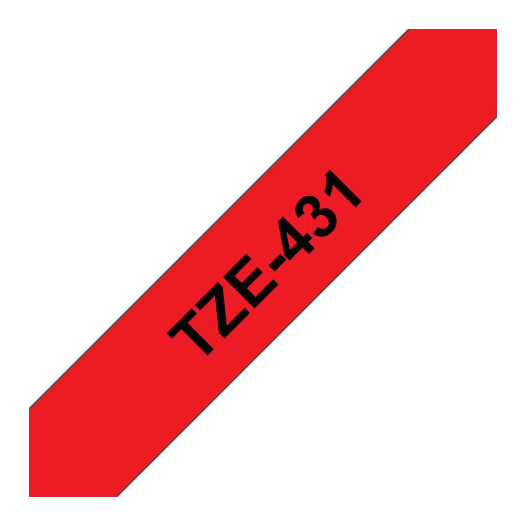 BildeTape BROTHER TZE431 12mm svart på röd
