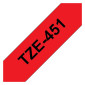 Tape BROTHER TZE451 24mm svart på röd
