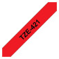 Tape BROTHER TZE421 9mm svart på röd