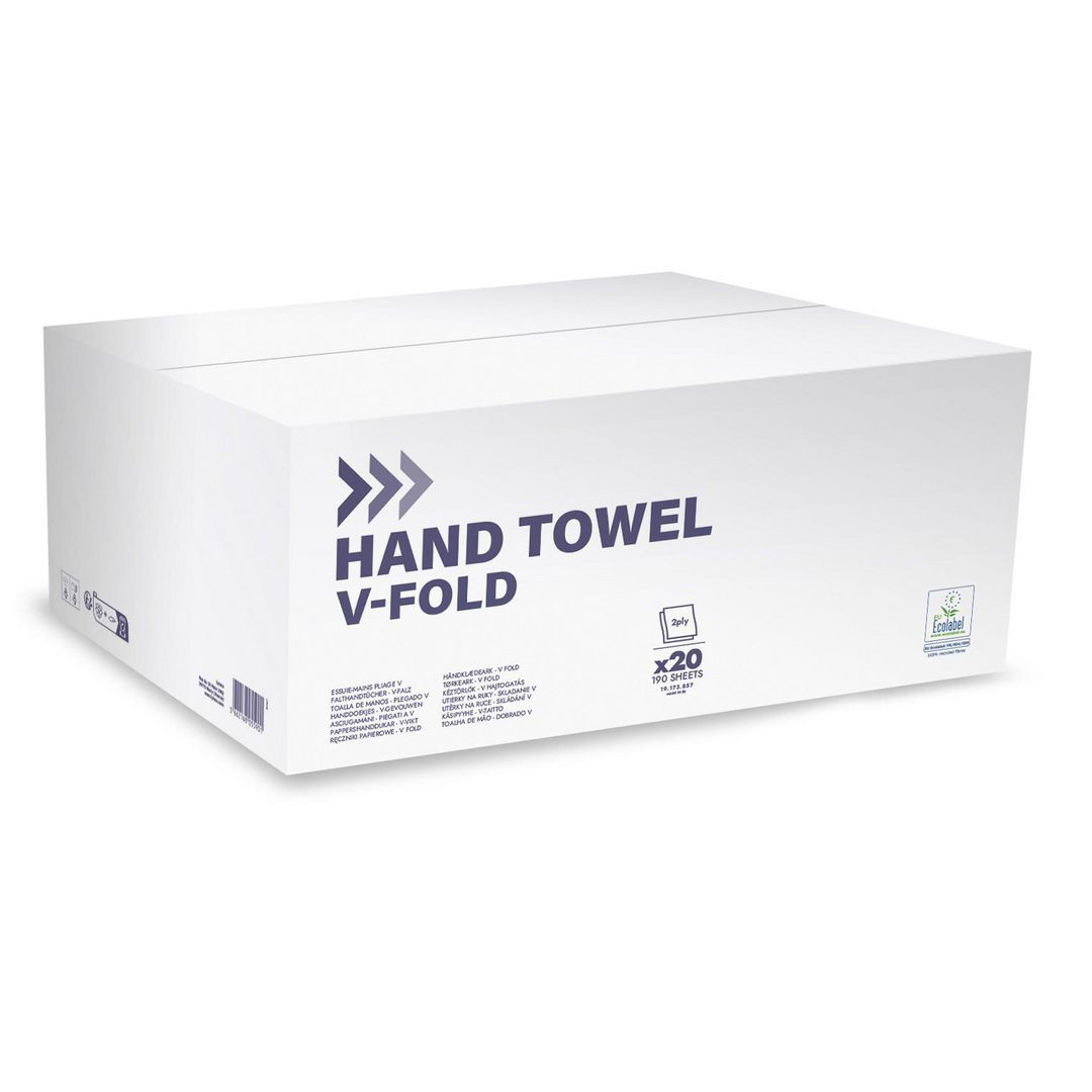 BildeHandduk ARWS 2-lags V-vikt vit 3800/fp