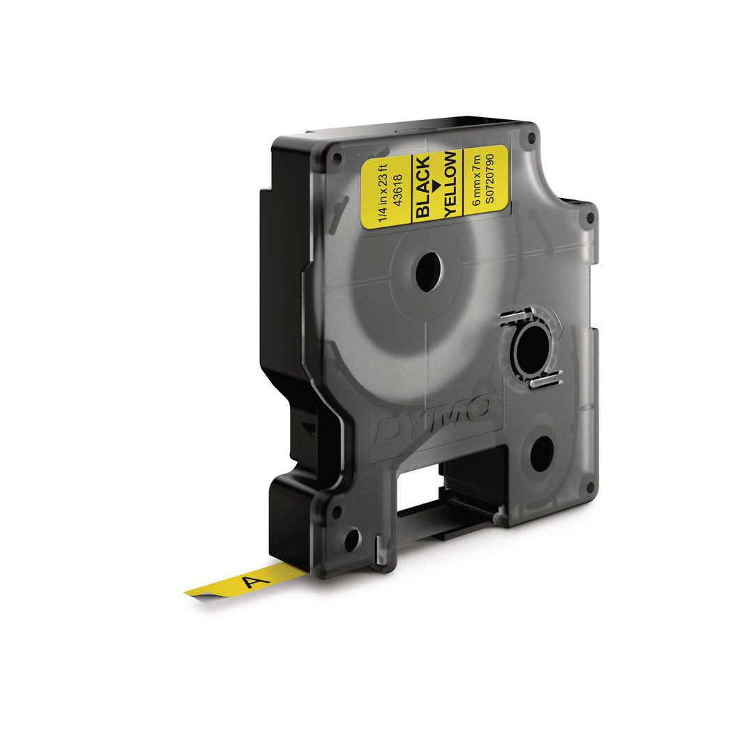 BildeTape DYMO D1 6mm svart på gul