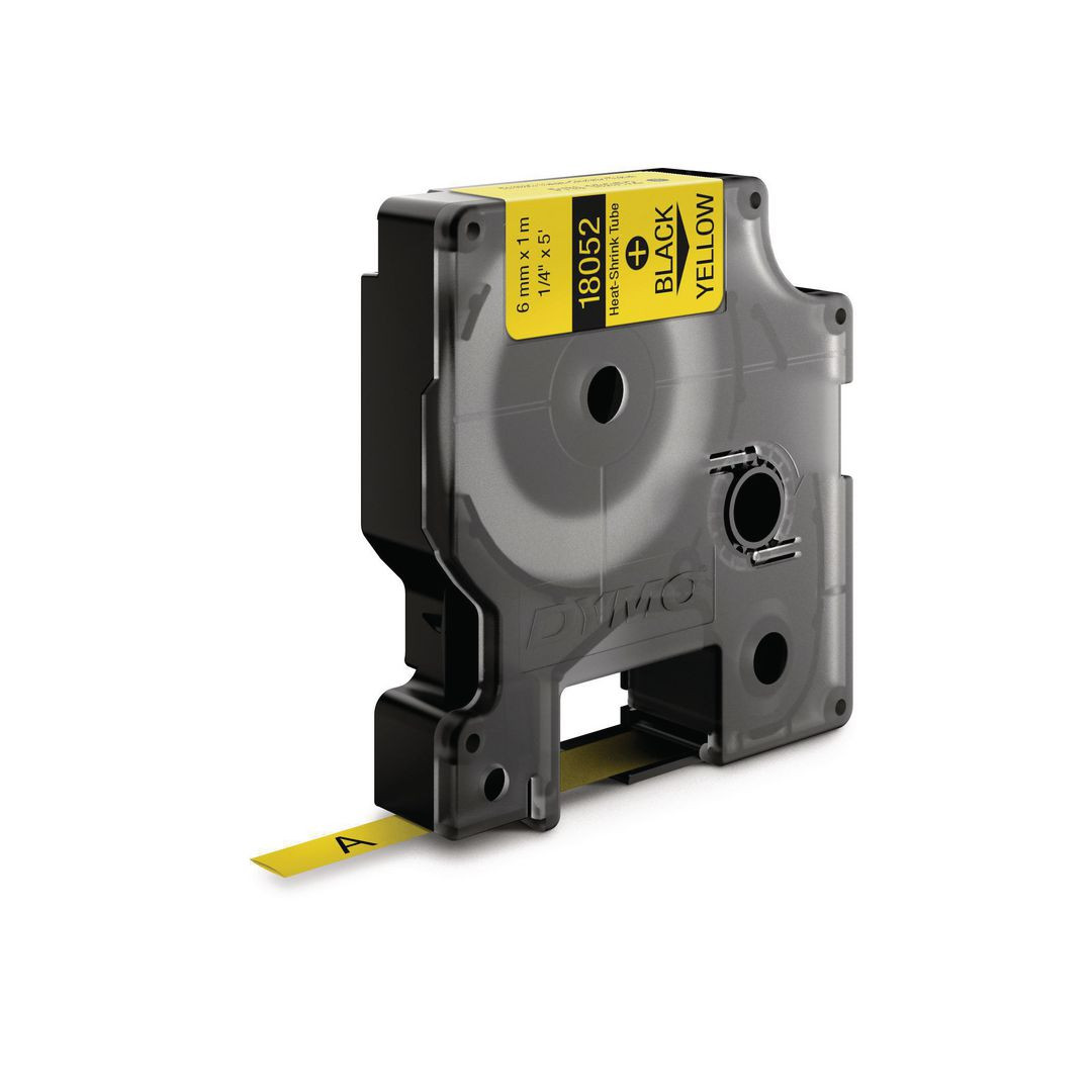 BildeTape Rhino krympslang 6mm svart på gul