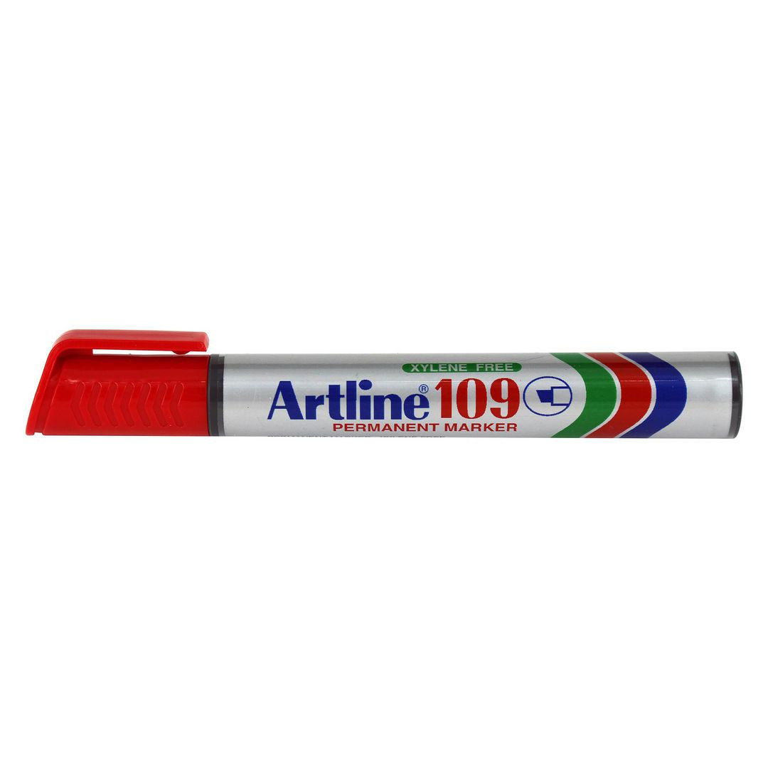 BildeMärkpenna ARTLINE 109 sned 2-4mm röd