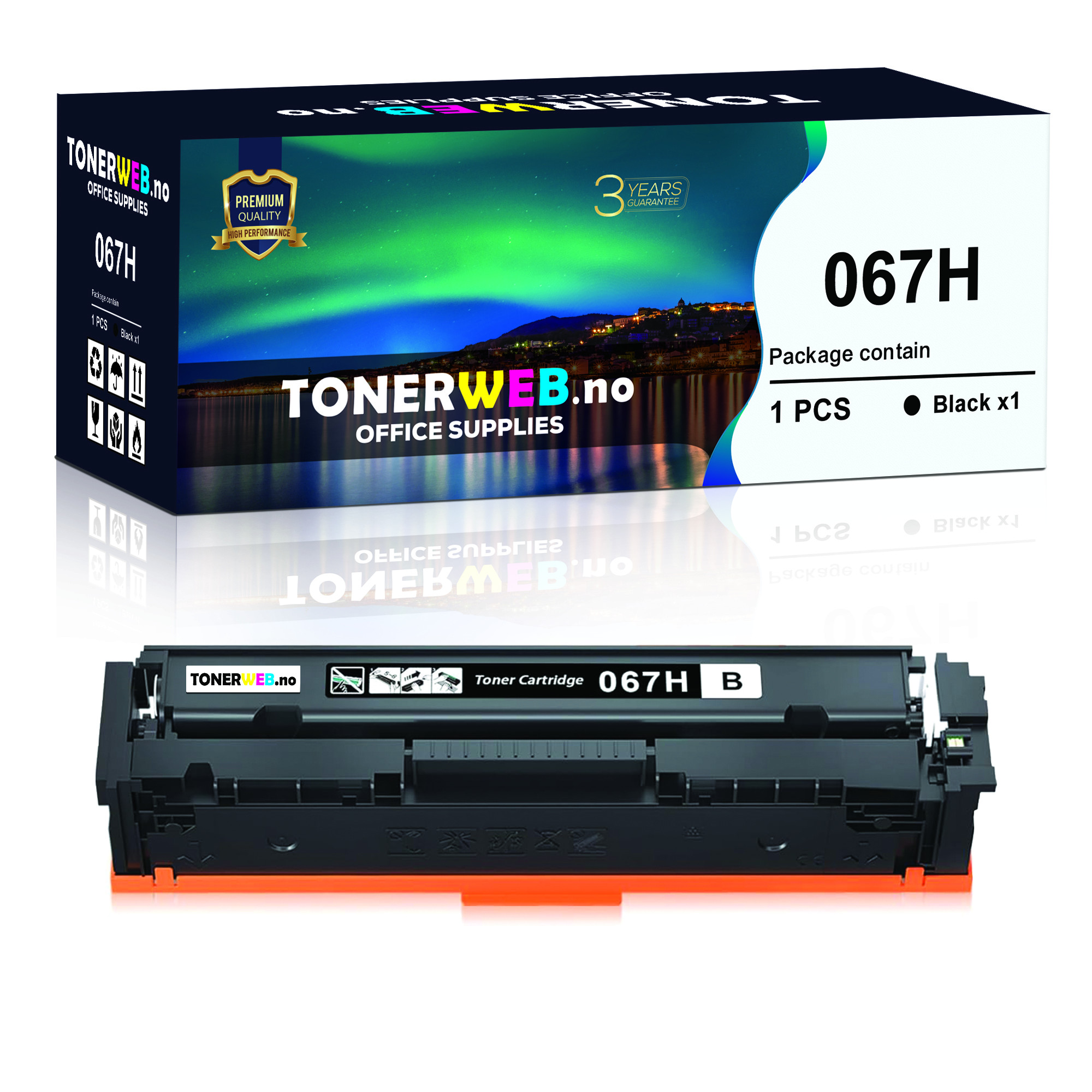 BildeCanon 067H BK (svart) toner 13000 sider - kompatibel