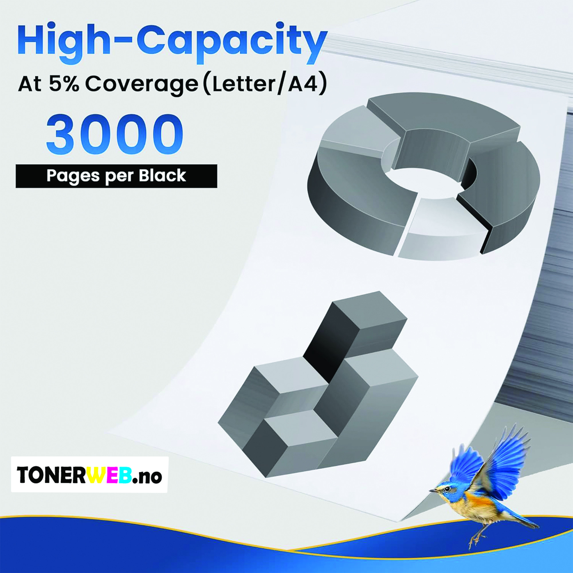 Tonerkassett, erstatter Brother Tn2510Xl Sort