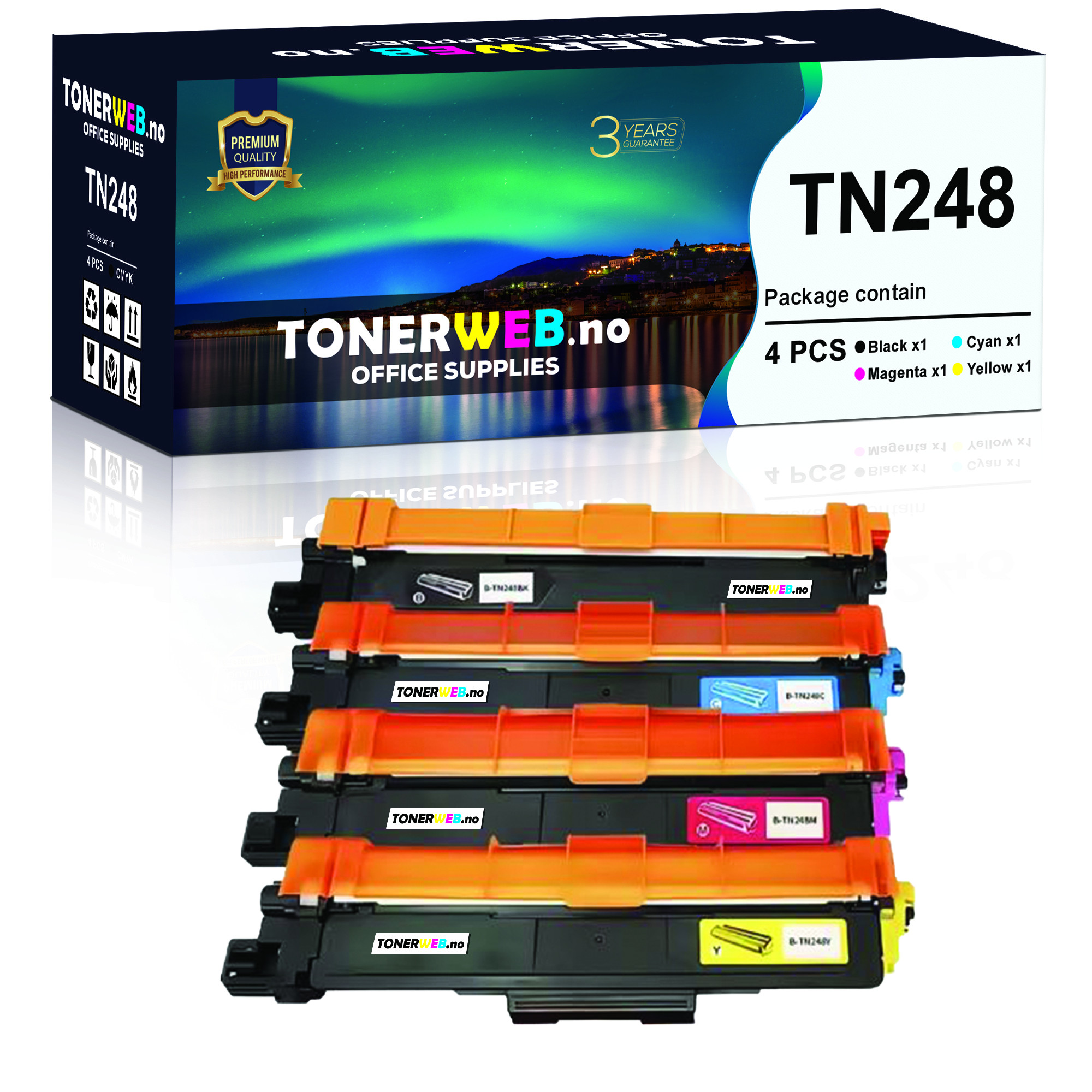 BildeTonerkassett, erstatter TN248 Value-pack CMYK XL 3K each toner