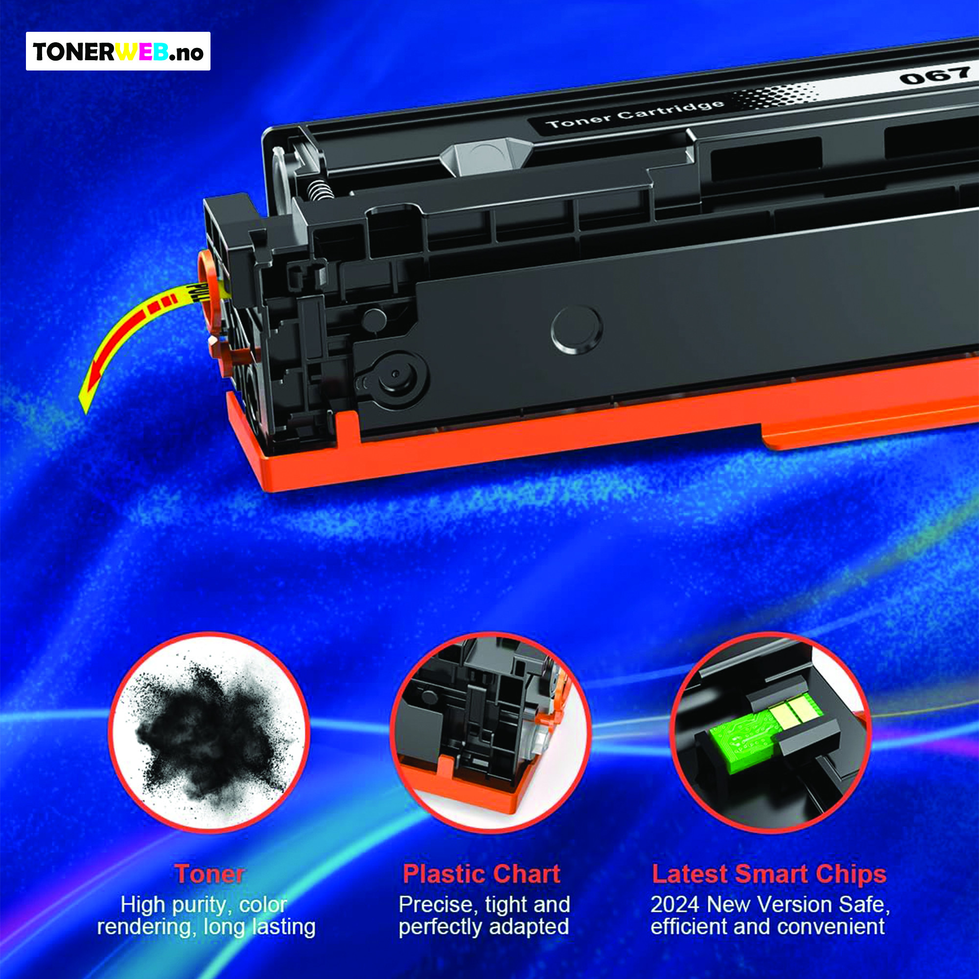 Canon 067 BK (svart) toner 1350 sider - kompatibel