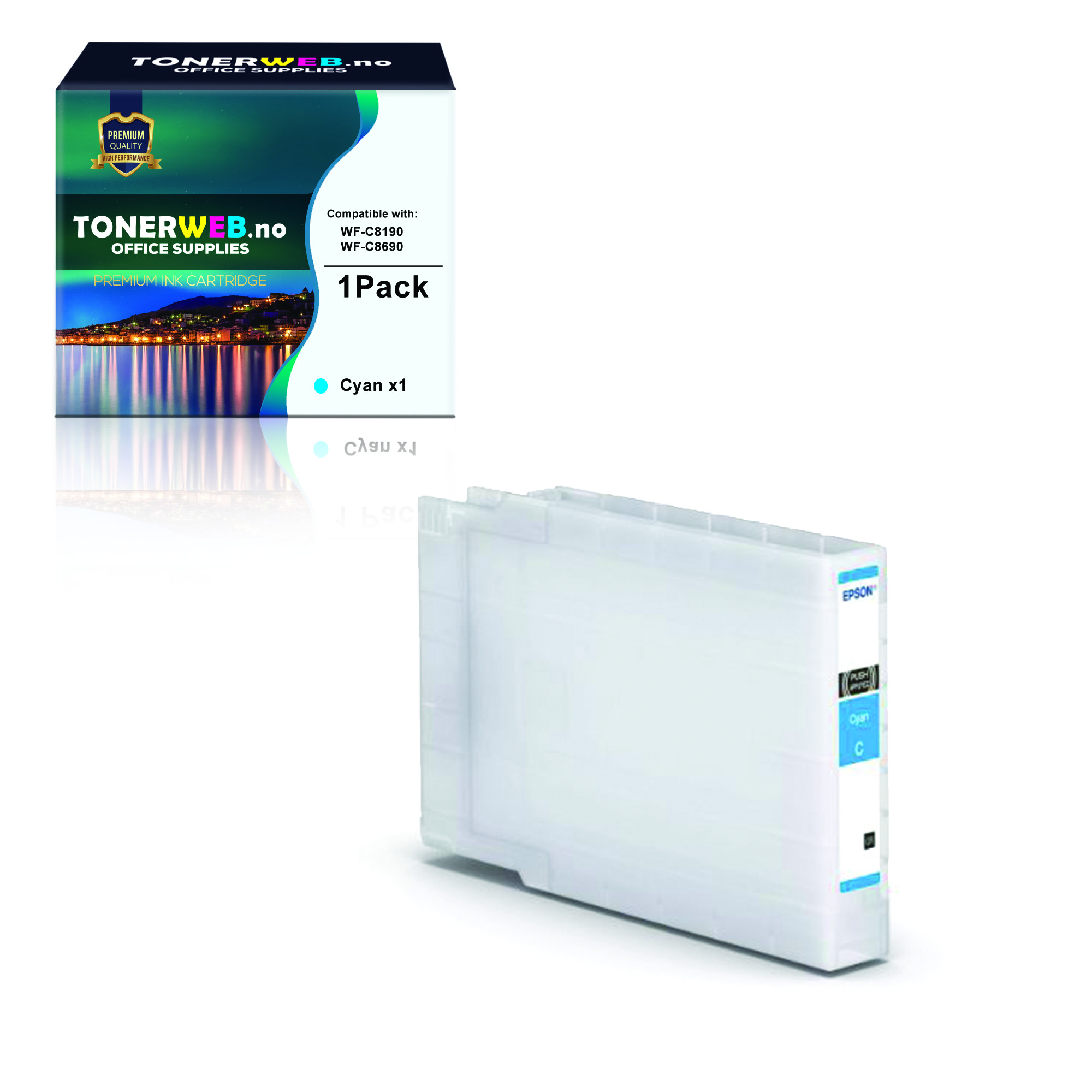 BildeEpson WF-C8190/WF-C8610 XL C (cyan) blekkpatron 4600 sider - kompatibel