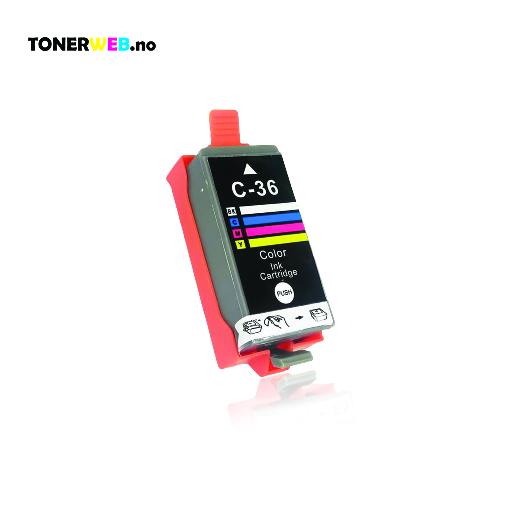Canon CLI-36 C/M/Y (cyan/magenta/gul) blekkpatron 11,8 ml - kompatibel