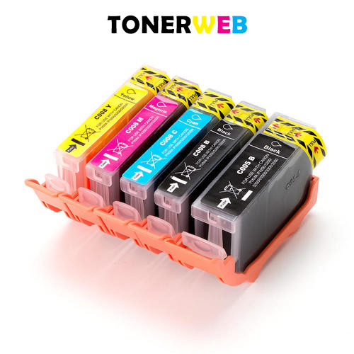 Canon PGI-5 / CLI-8 BK/BK/C/M/Y (svart/cyan/magenta/gul) blekkpatroner 5-pakk 1 x 26,8 ml / 4 x 13,4 ml - kompatibel