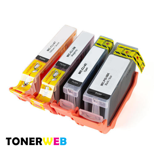 Canon PGI-5 / CLI-8 BK/BK/C/M/Y (svart/cyan/magenta/gul) blekkpatroner 5-pakk 1 x 26,8 ml / 4 x 13,4 ml - kompatibel