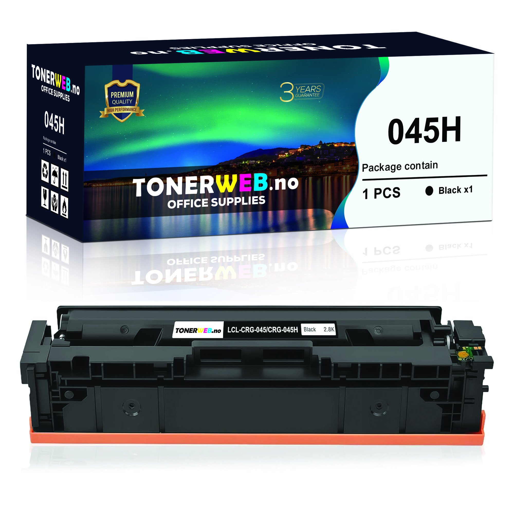 BildeCanon 045H BK (svart) toner 2800 sider - kompatibel