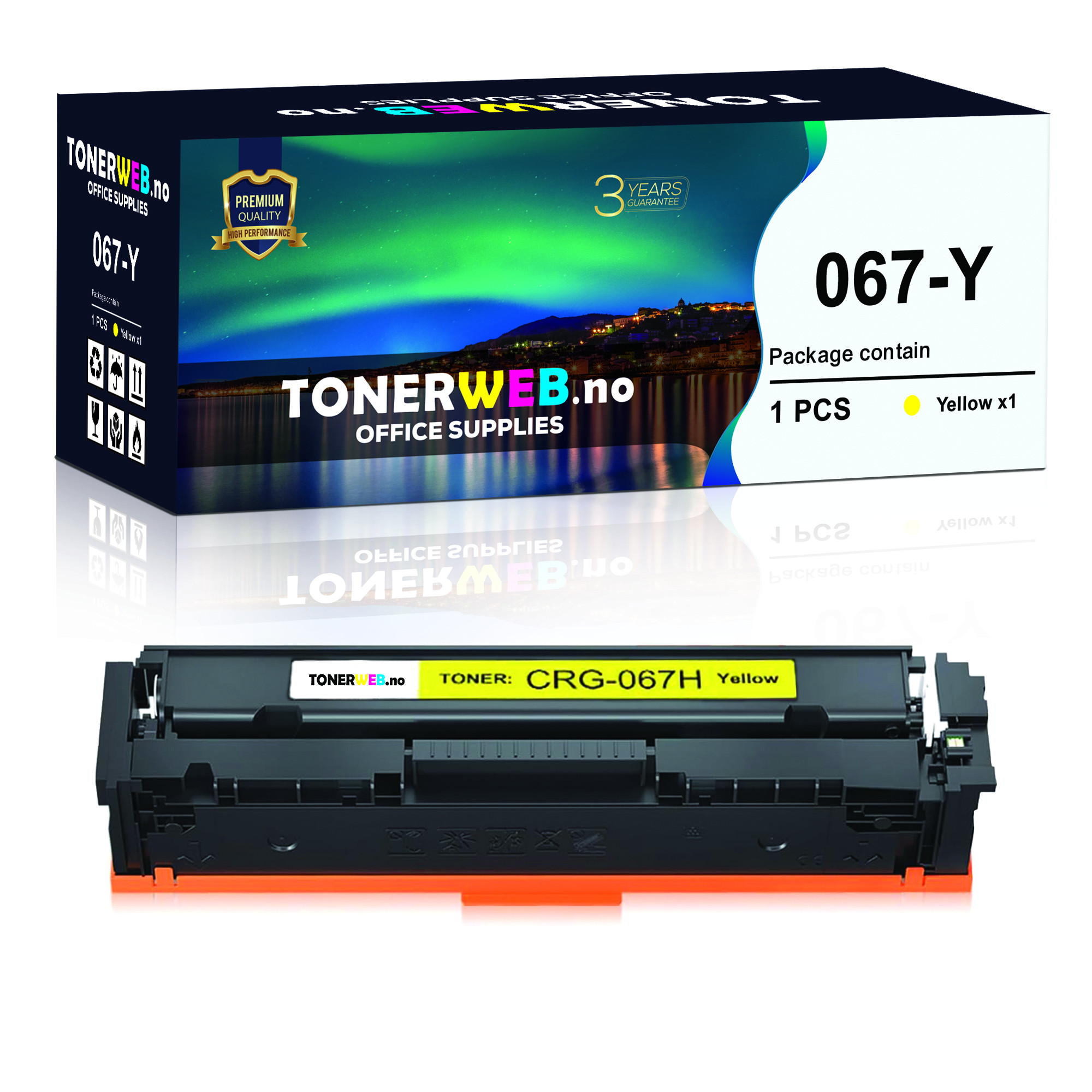 BildeCanon 067H Y (yellow) toner 2350 sider - kompatibel