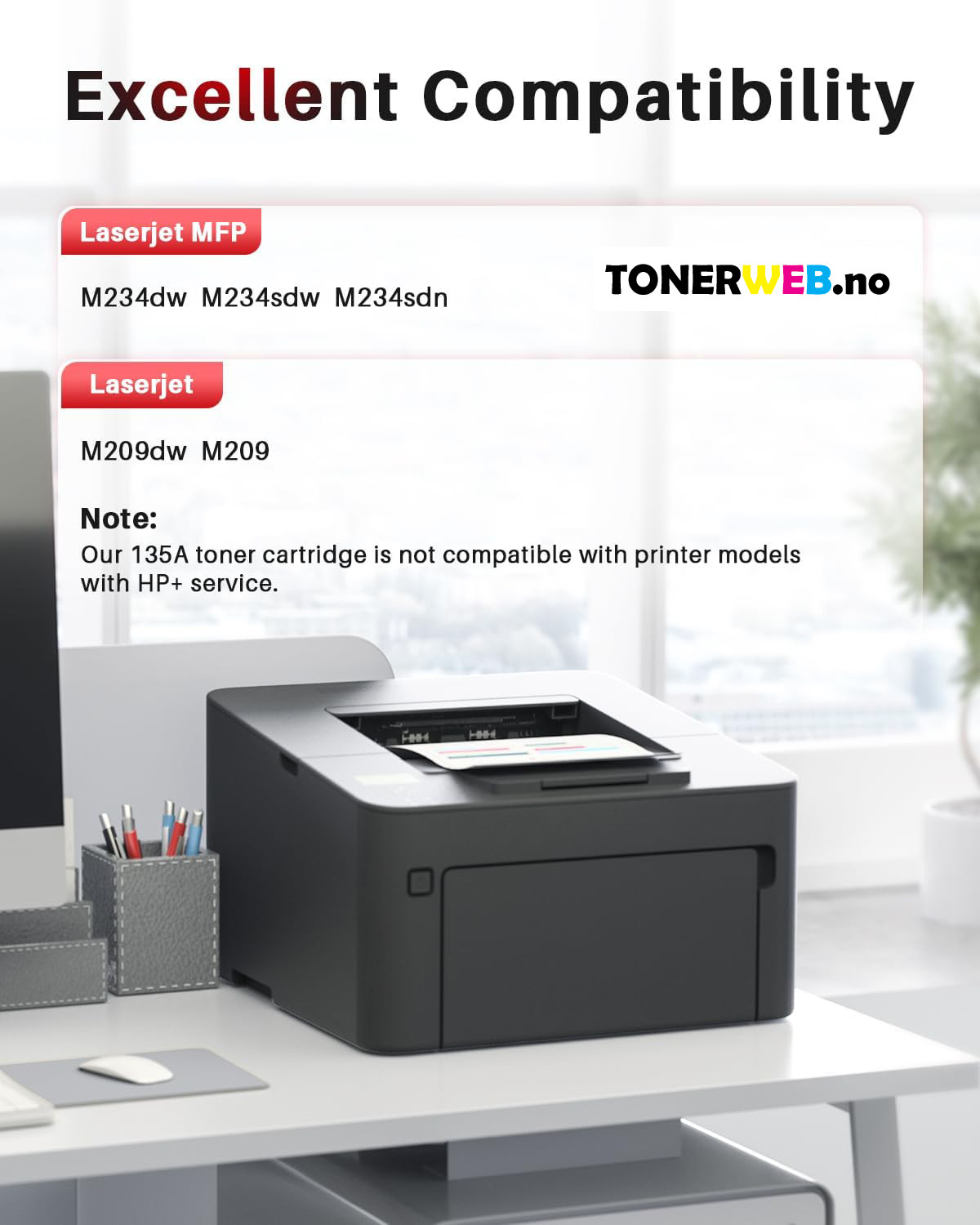 HP 135A BK (svart) toner 1100 sider - kompatibel