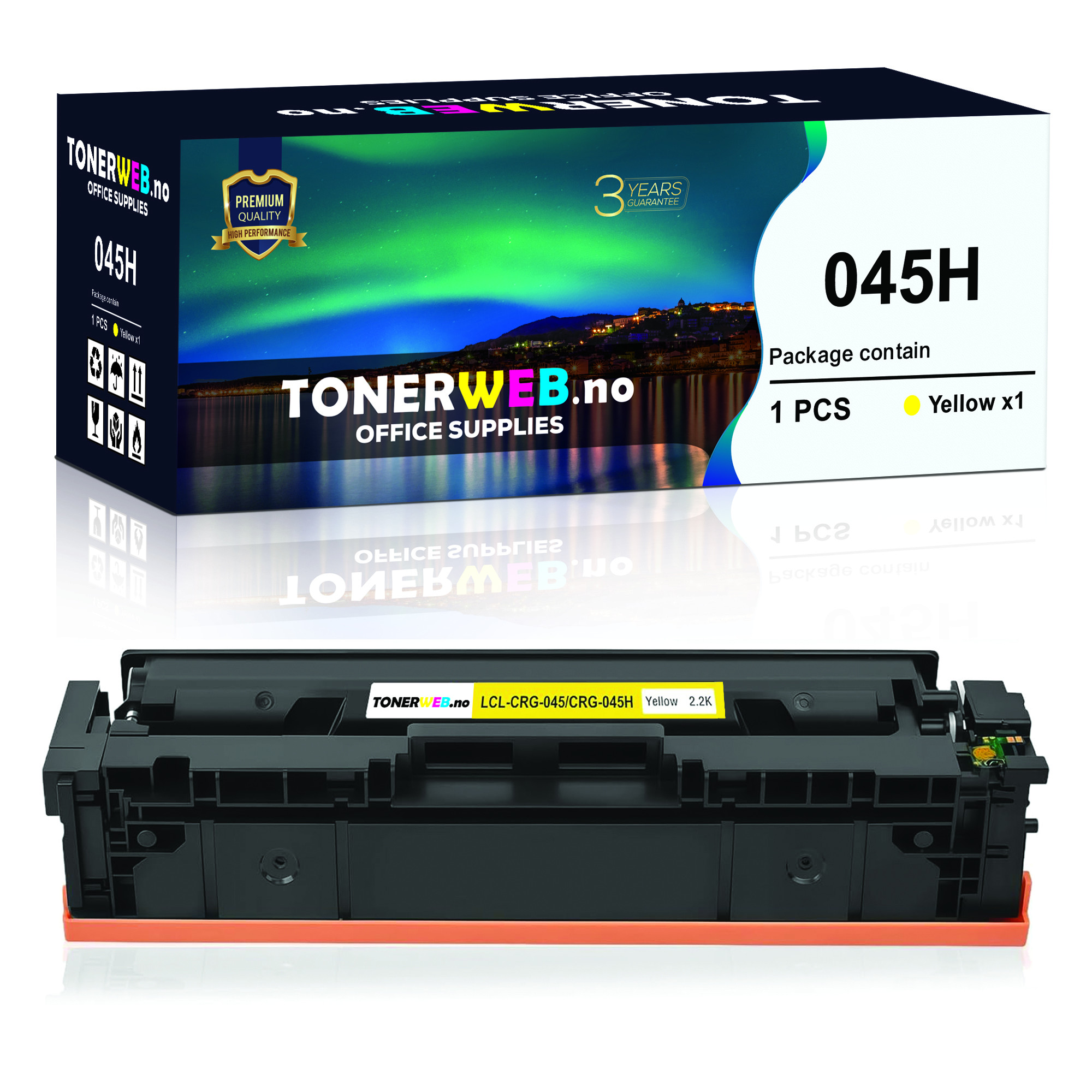 BildeCanon 045H Y (gul) toner 2200 sider - kompatibel