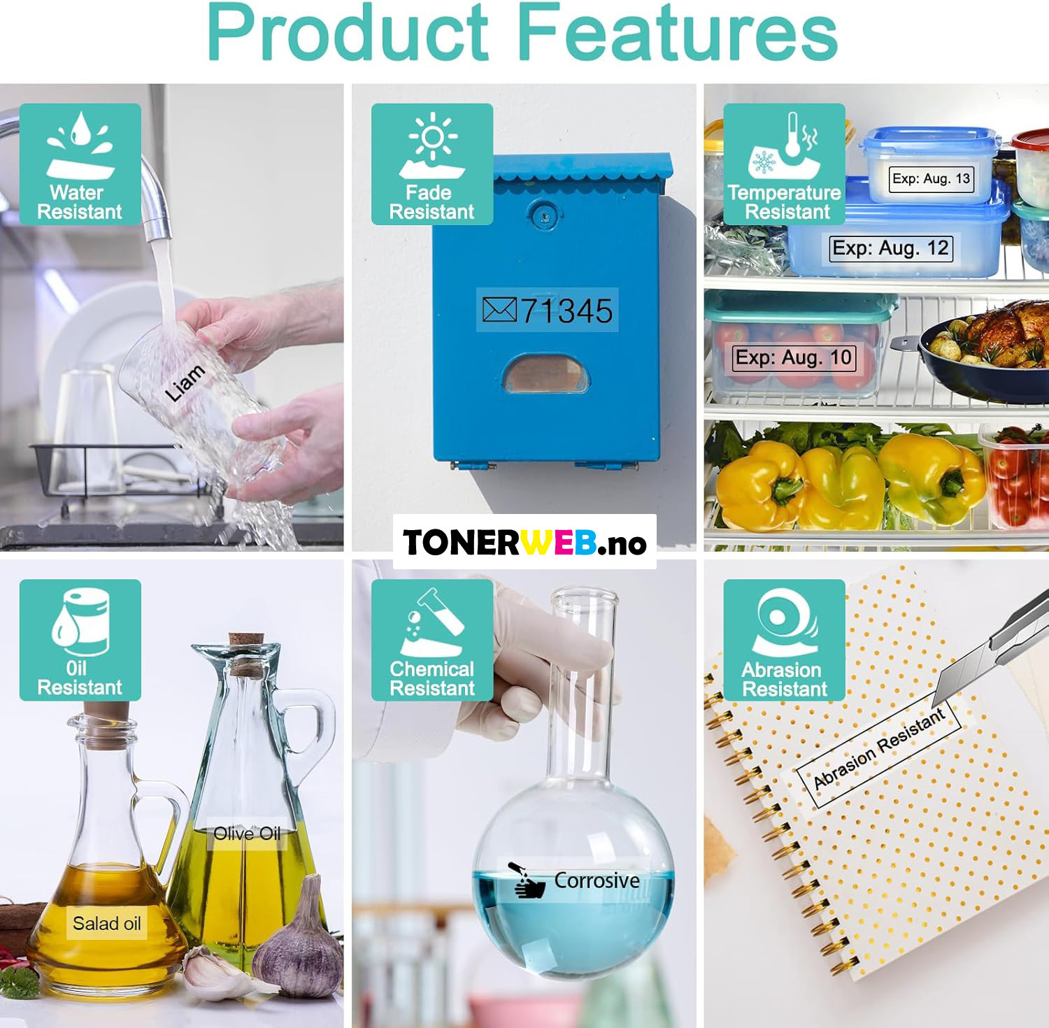 Brother Tape, erstatter Brother P-Touch TZ-121 Sort På Klar 9mm (8m)