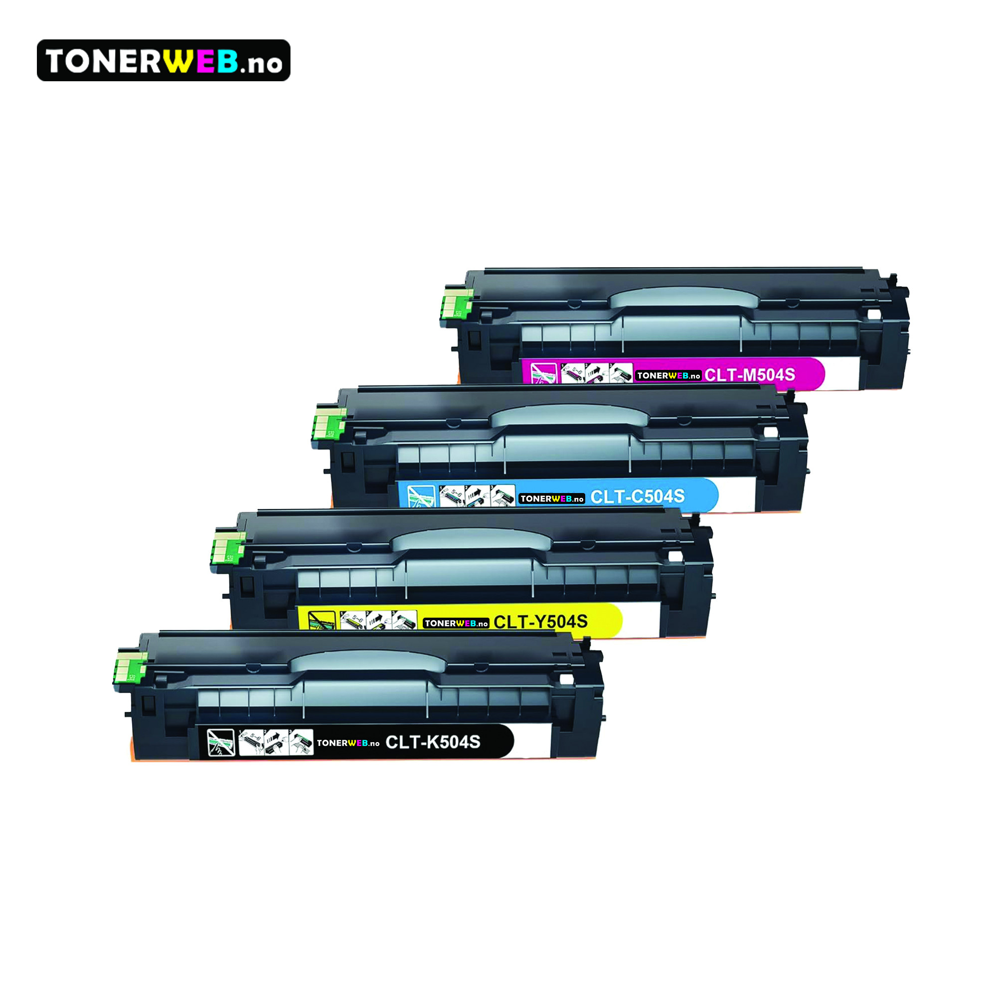 Samsung CLT-504 BK/C/M/Y (svart/cyan/magenta/gul) toner 4-pakk 4 x 1800 sider - kompatibel