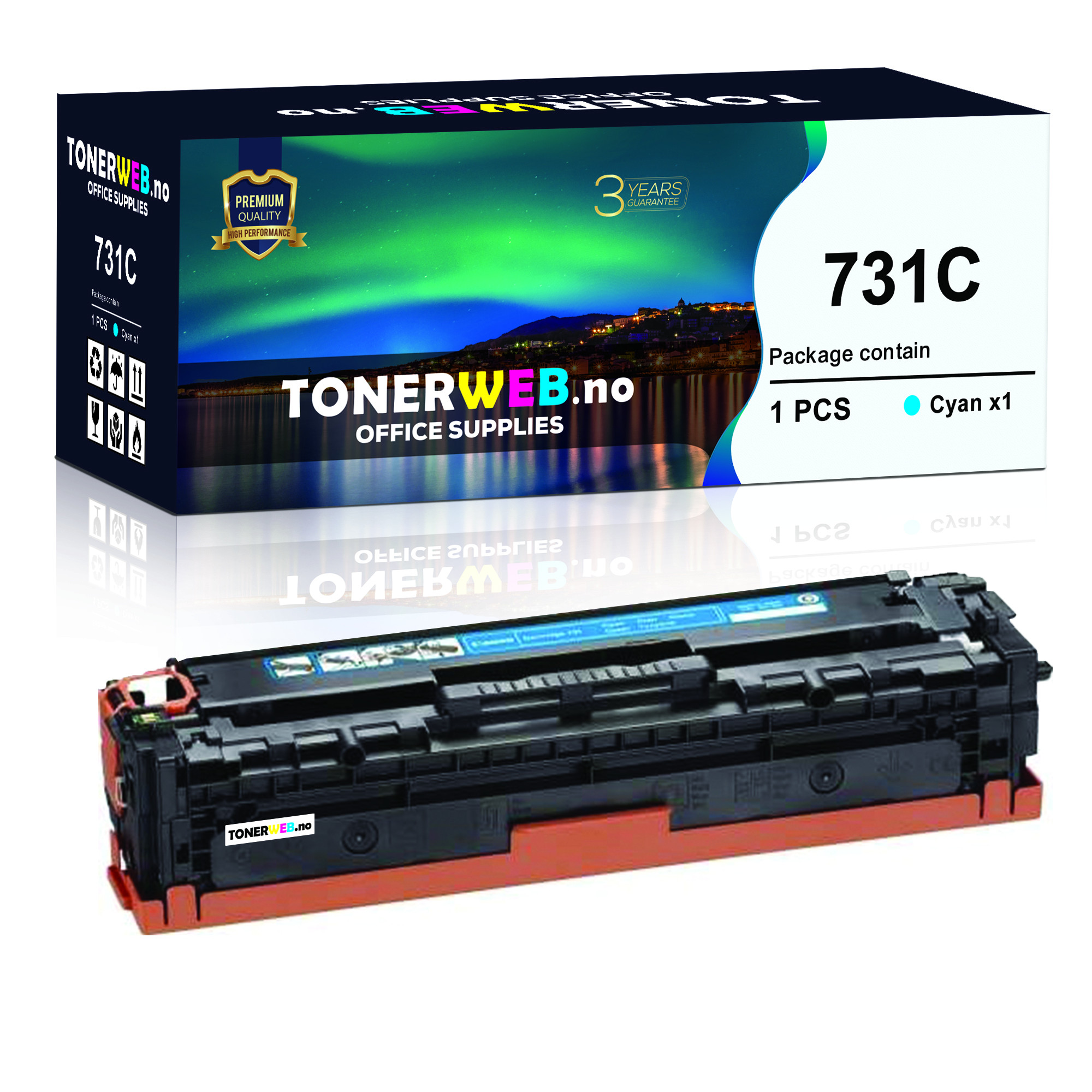 BildeCanon 731 C (cyan) toner 1800 sider - kompatibel