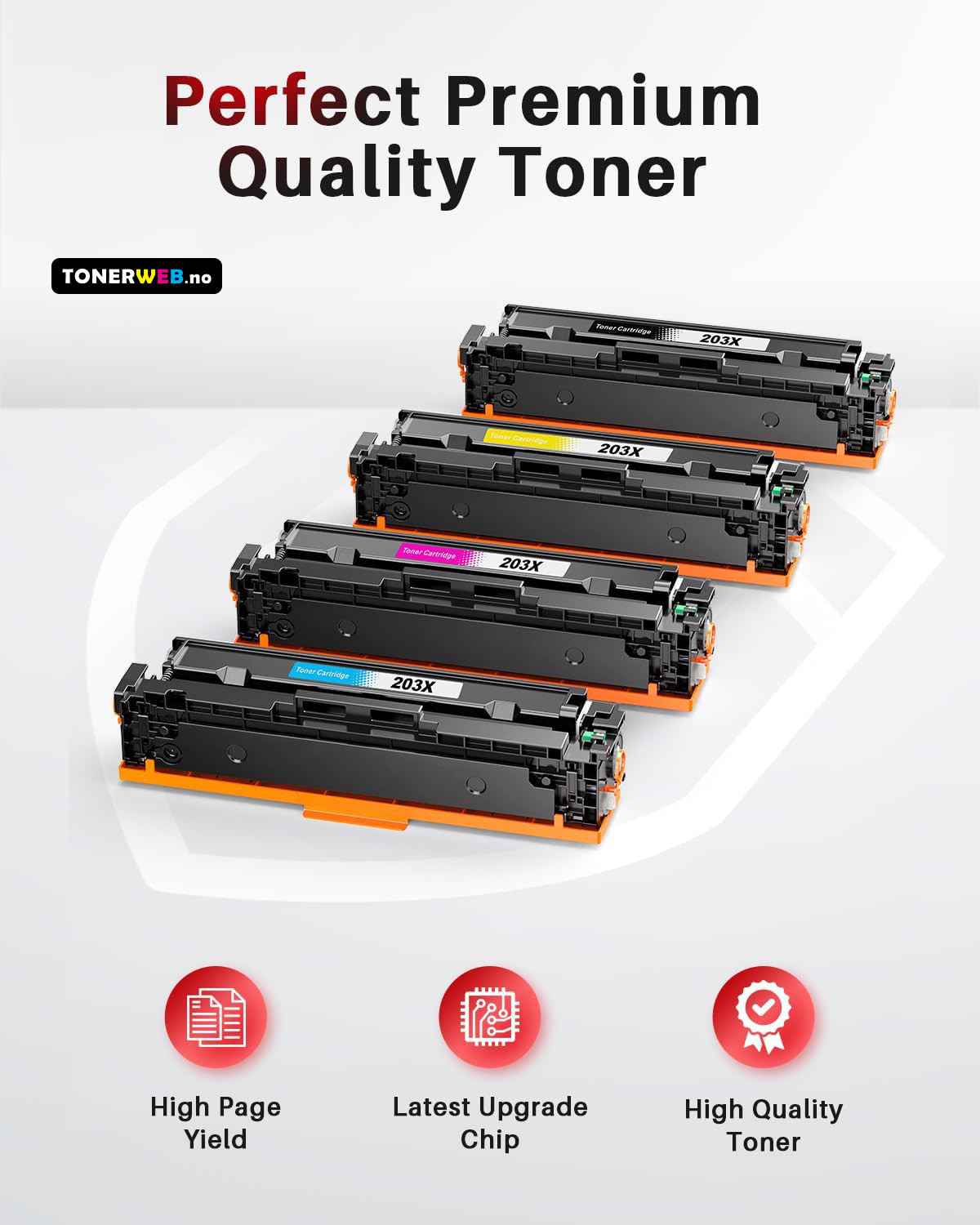 HP 203X BK/C/M/Y (svart/cyan/magenta/gul) toner 4-pakk 1 x 3200 sider / 3 x 2300 sider - kompatibel
