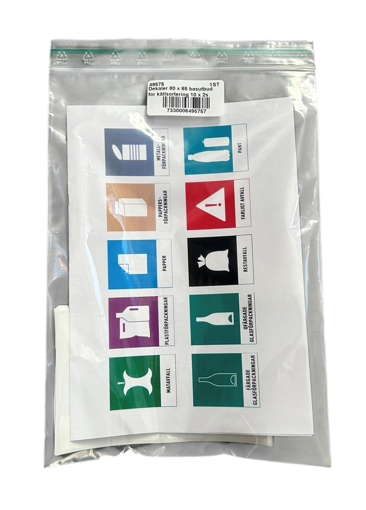 BildeDekaler för avfallssortering kit 10x2st